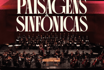Foto de capa para o concerto contendo o titulo da apresentação, data, horário e foto da orquestra 