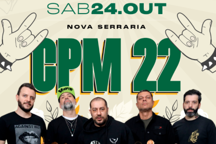 Foto de capa para o Festival Mineiro da Cerveja no dia 24 de Outubro na Nova Serraria com a banda CPM 22 e outras atrações