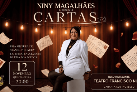 Foto de capa da comediante Niny Magalhães para a comédia "Cartas", no teatro Francisco Nunes, dia 12 de Novembro 