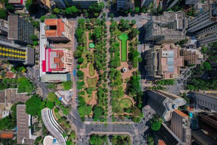 Vista aérea da Praça da Liberdade